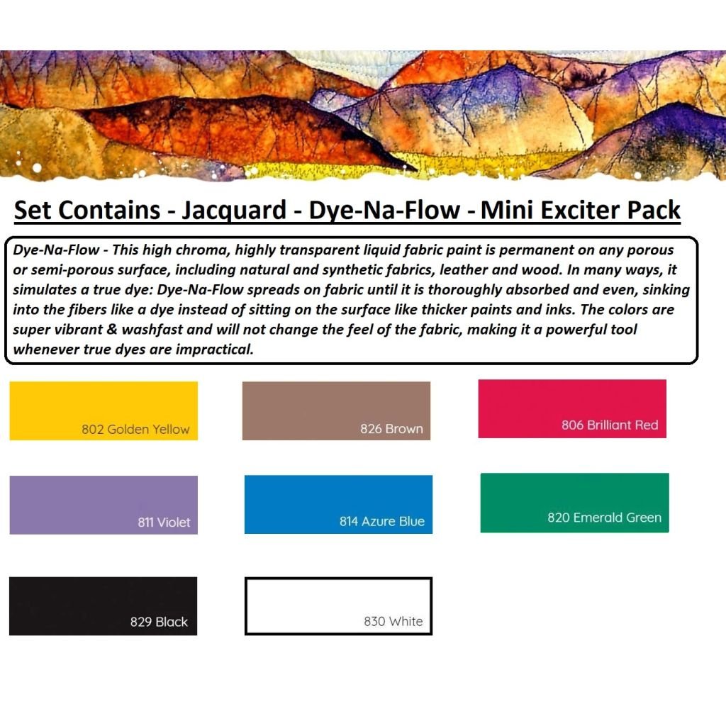 Jacquard Dye-Na-Flow Fabric Paints Exciter Set