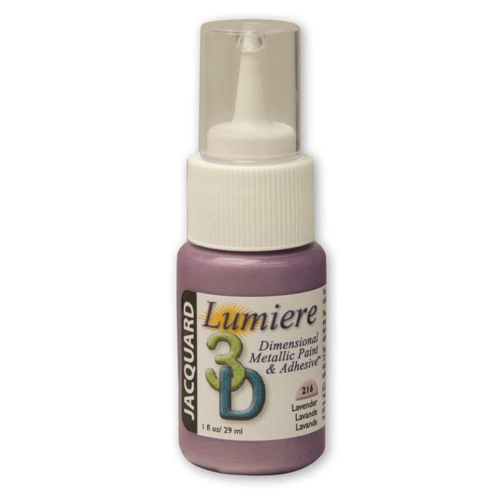 Jacquard Lumiere 3D Dimensional Metallic Fabric Colour - 1 Oz (29.57 ML) Jar - Lavender (216)