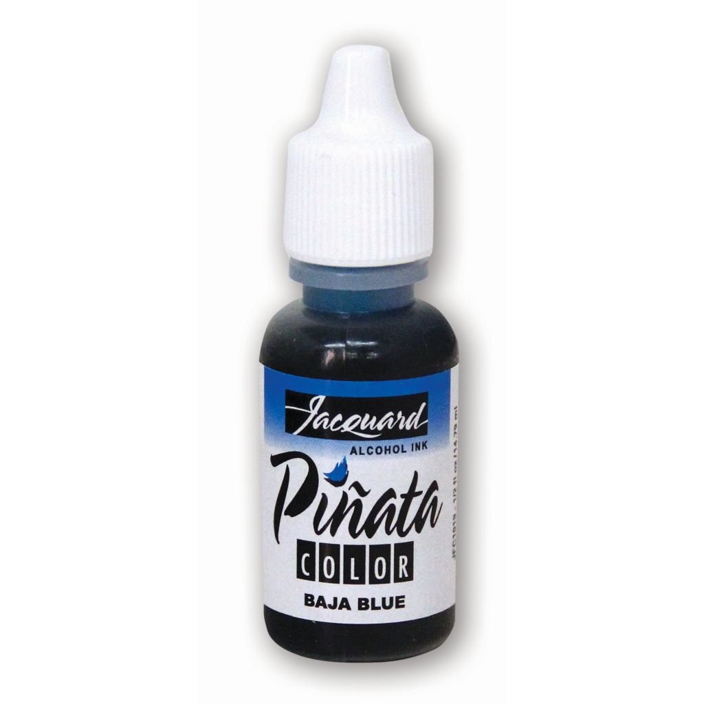 Jacquard Acid-Free Alcohol Inks - Pinata Colour - 14.79 ML (1/2 Oz) Bottle - Baja Blue (019)