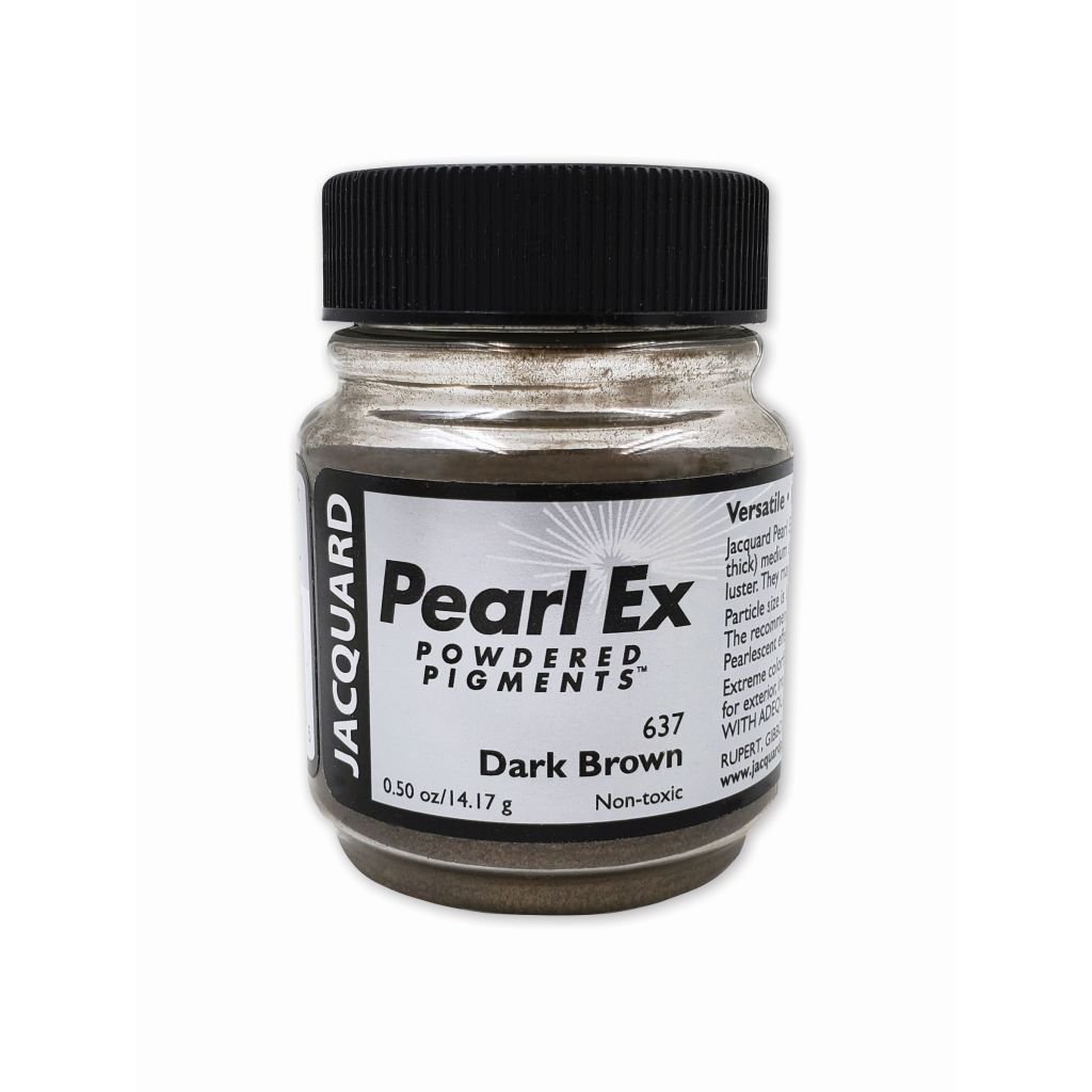 Jacquard Pearl Ex Powdered Pigments - 0.50 Oz (14.17 GM) Jar - Dark Brown (637)