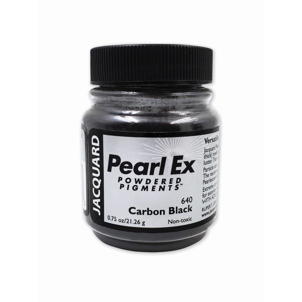 Jacquard Pearl Ex Powdered Pigments - 0.75 Oz (21.26 GM) Jar - Carbon Black (640)