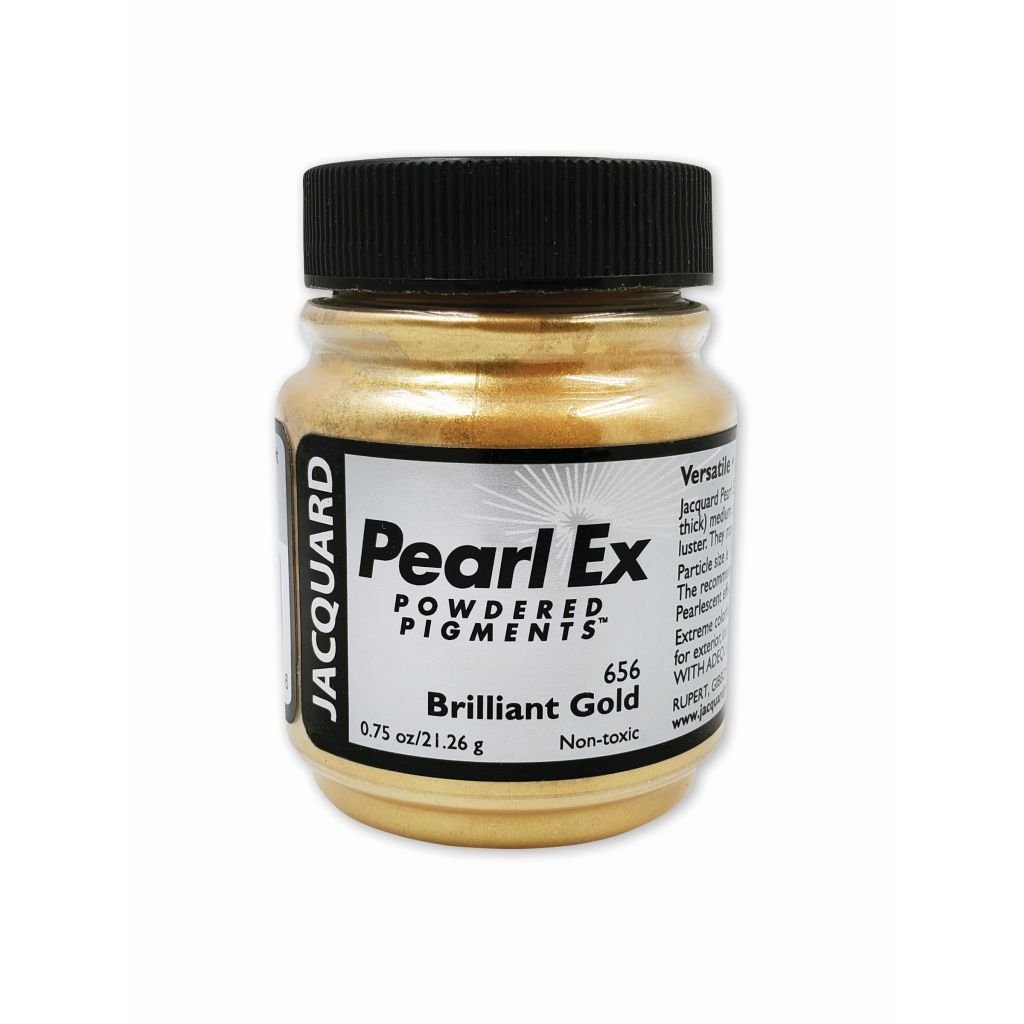 Jacquard Pearl Ex Powdered Pigments - 0.75 Oz (21.26 GM) Jar - Brilliant Gold (656)