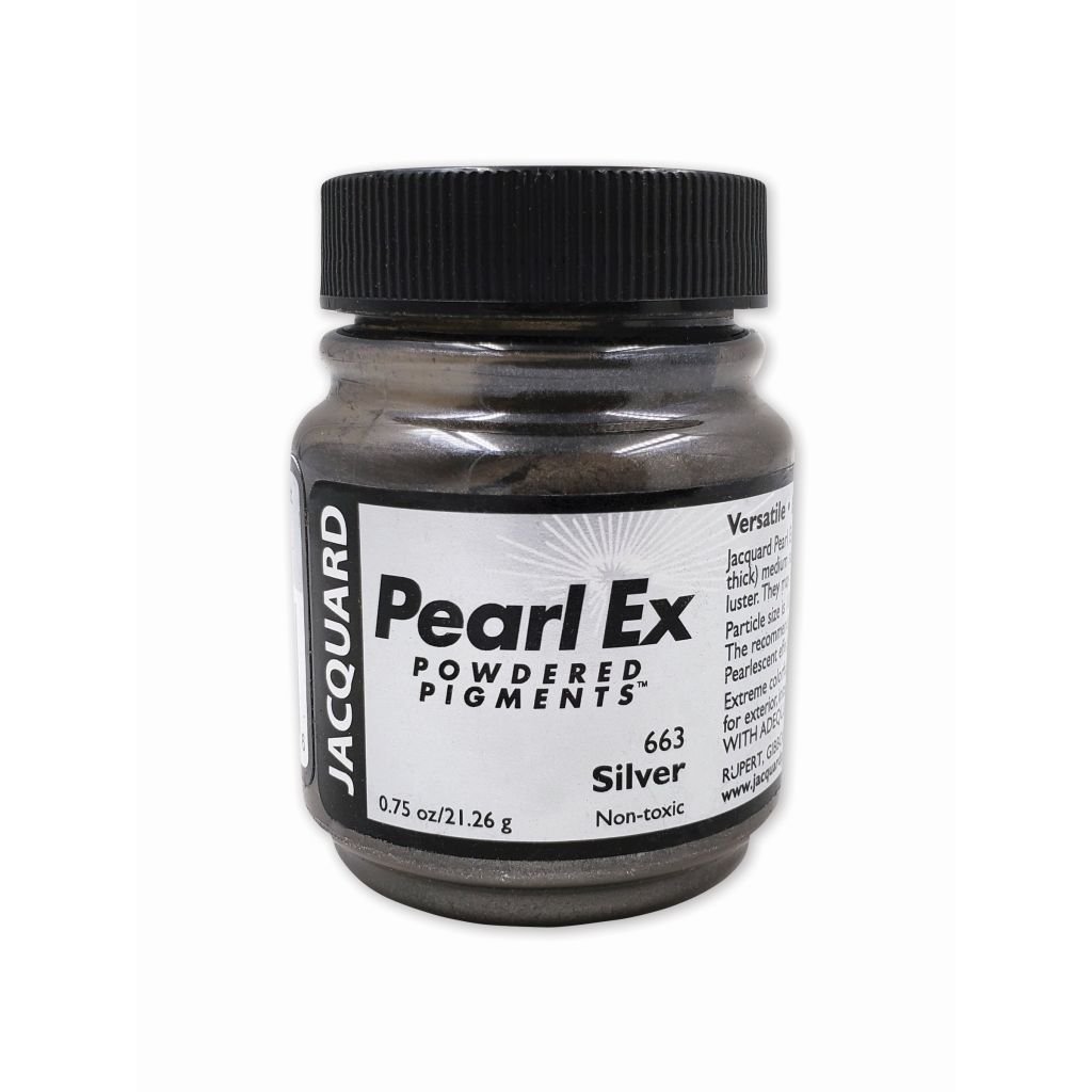Jacquard Pearl Ex Powdered Pigments - 0.75 Oz (21.26 GM) Jar - Silver (663)