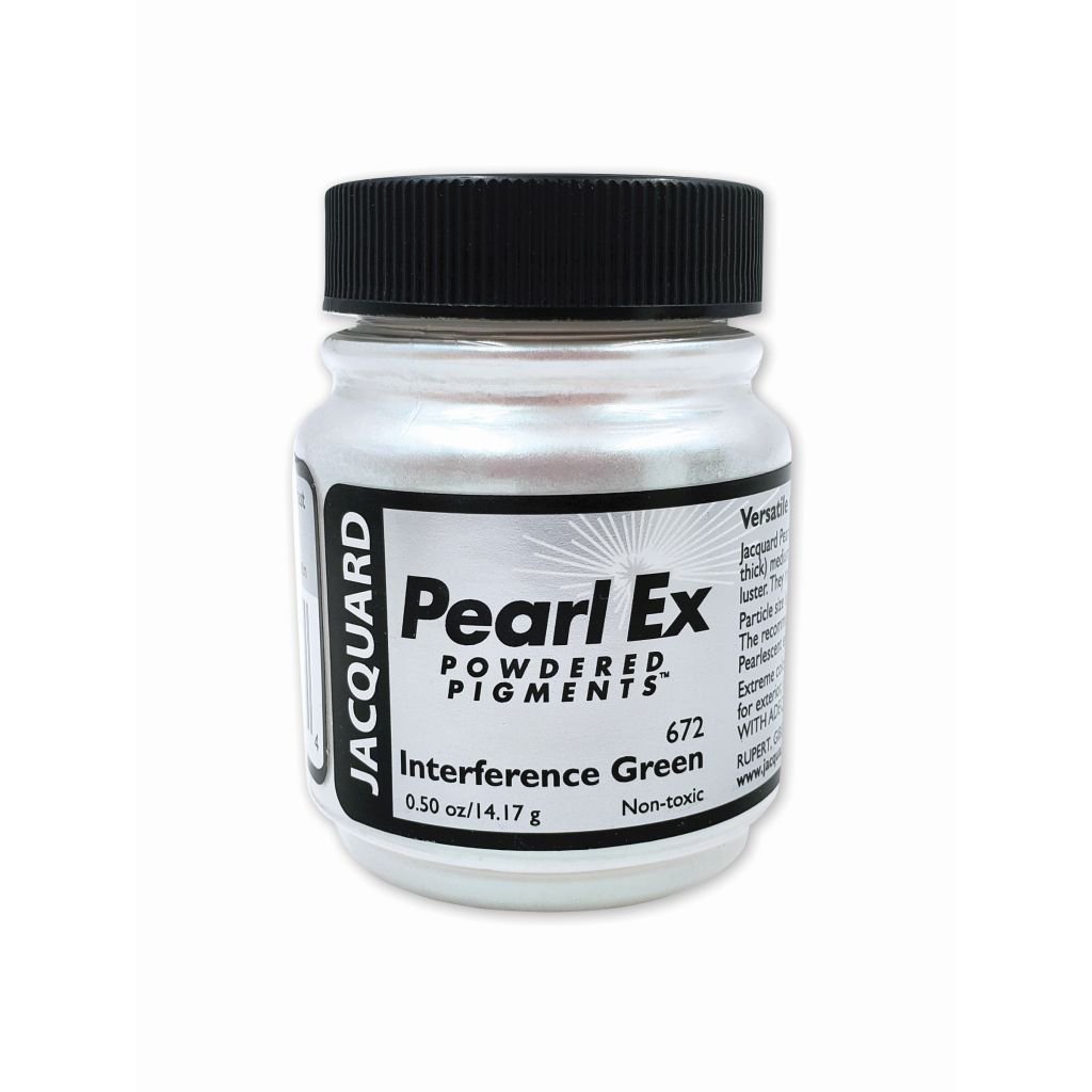 Jacquard Pearl Ex Powdered Pigments - 0.50 Oz (14.17 GM) Jar - Interference Green (672)