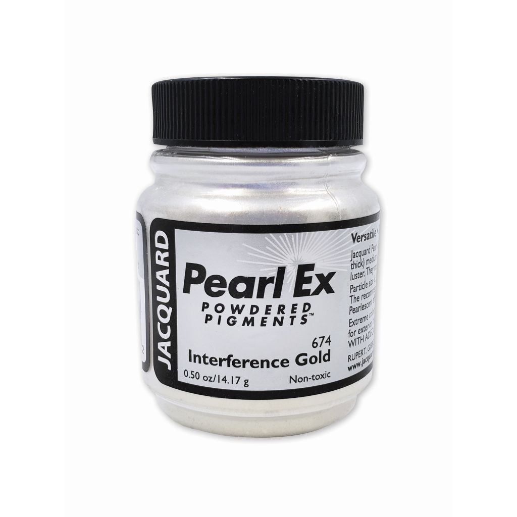 Jacquard Pearl Ex Powdered Pigments - 0.50 Oz (14.17 GM) Jar - Interference Gold (674)