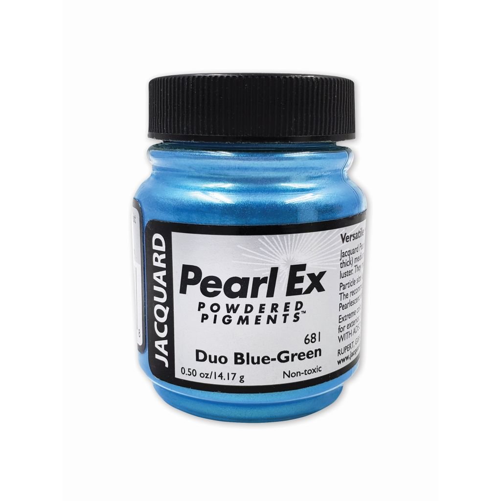 Jacquard Pearl Ex Powdered Pigments - 0.50 Oz (14.17 GM) Jar - Duo Blue-Green (681)