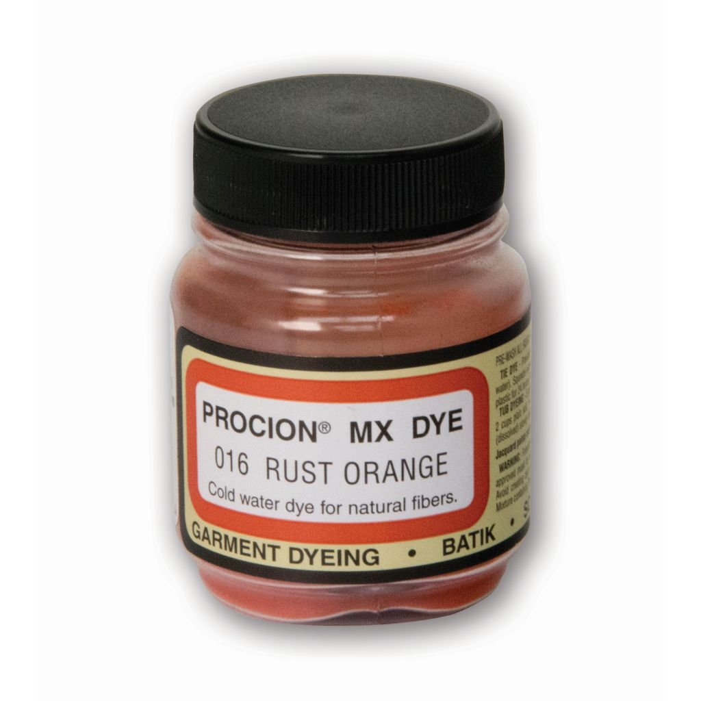 Jacquard Fabric Colours - Procion MX - Fiber Reactive Cold Water Dyes - 18.71 GM (2/3 Oz) Bottle - Rust Orange (016)