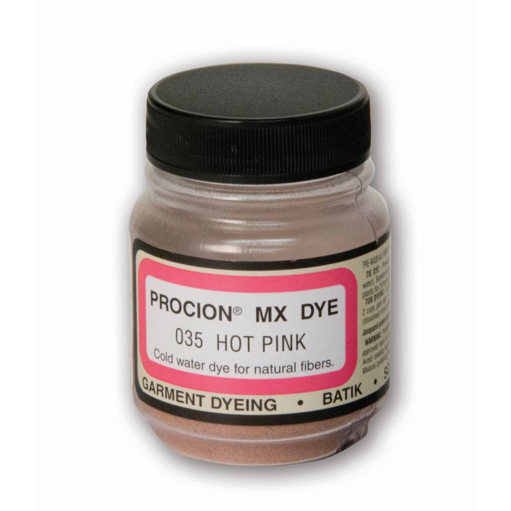 Jacquard Fabric Colours - Procion MX - Fiber Reactive Cold Water Dyes - 18.71 GM (2/3 Oz) Bottle - Hot Pink (035)