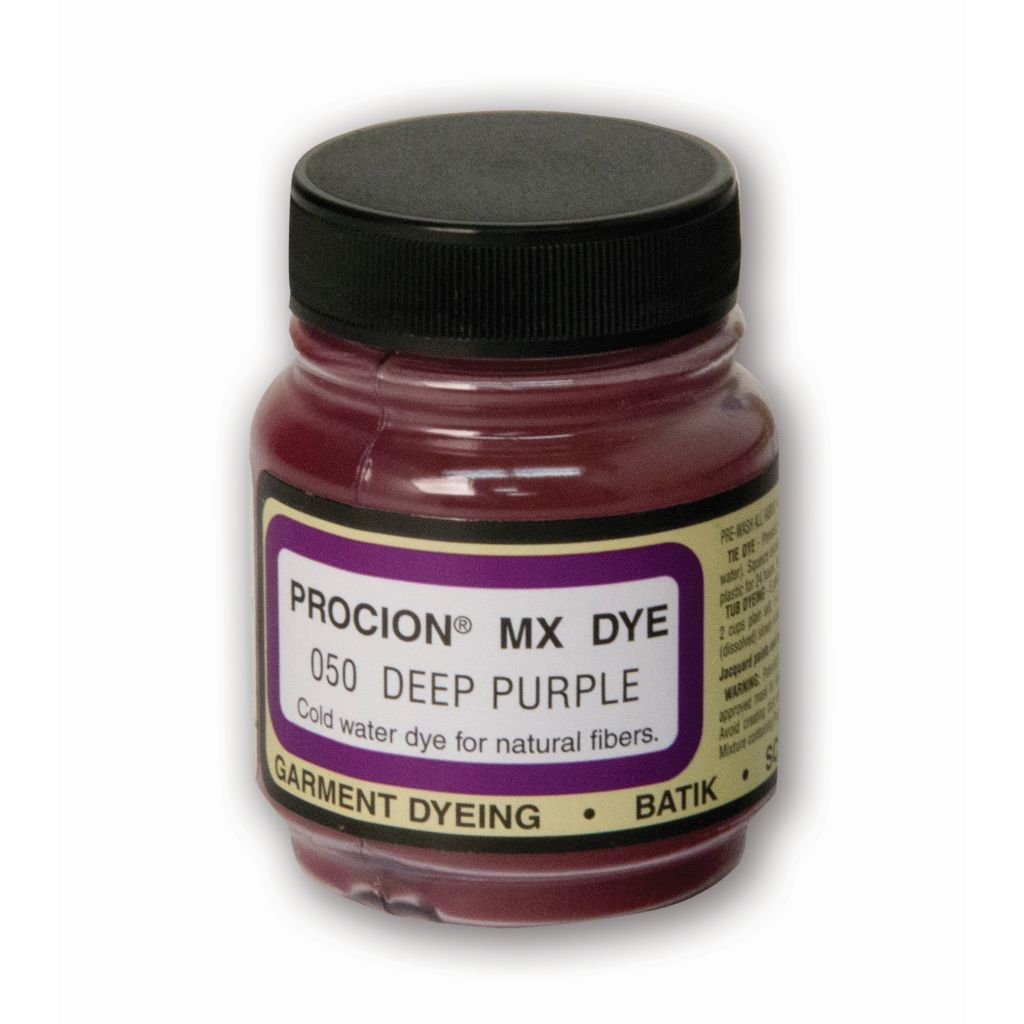 Jacquard Fabric Colours - Procion MX - Fiber Reactive Cold Water Dyes - 18.71 GM (2/3 Oz) Bottle - Deep Purple (050)