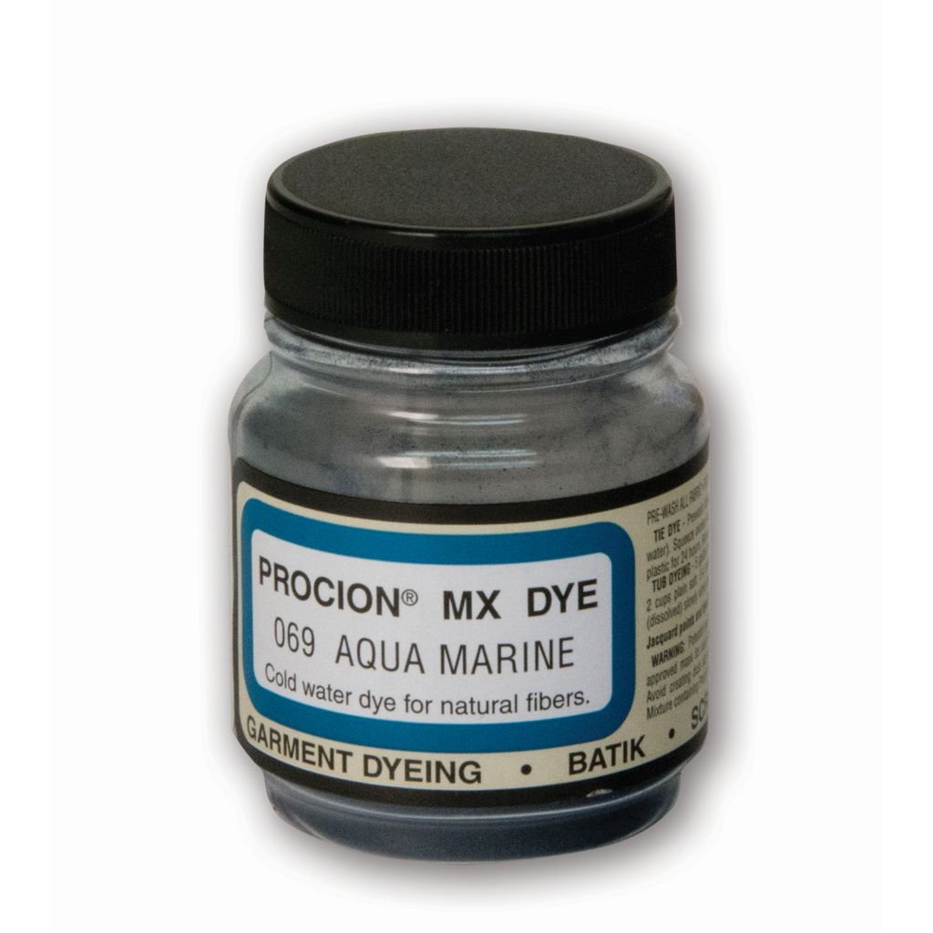 Jacquard Fabric Colours - Procion MX - Fiber Reactive Cold Water Dyes - 18.71 GM (2/3 Oz) Bottle - Aquamarine (069)