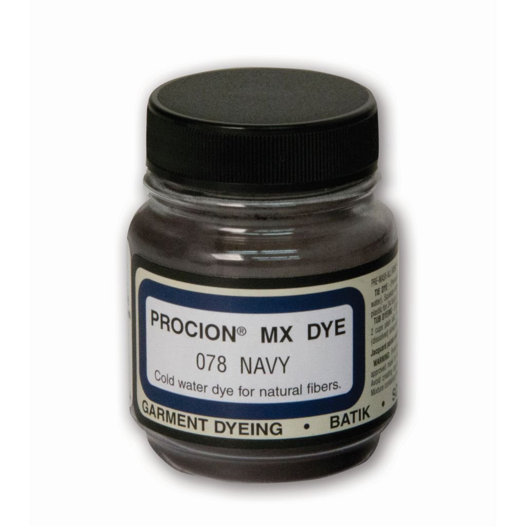Jacquard Fabric Colours - Procion MX - Fiber Reactive Cold Water Dyes - 18.71 GM (2/3 Oz) Bottle - Navy (078)