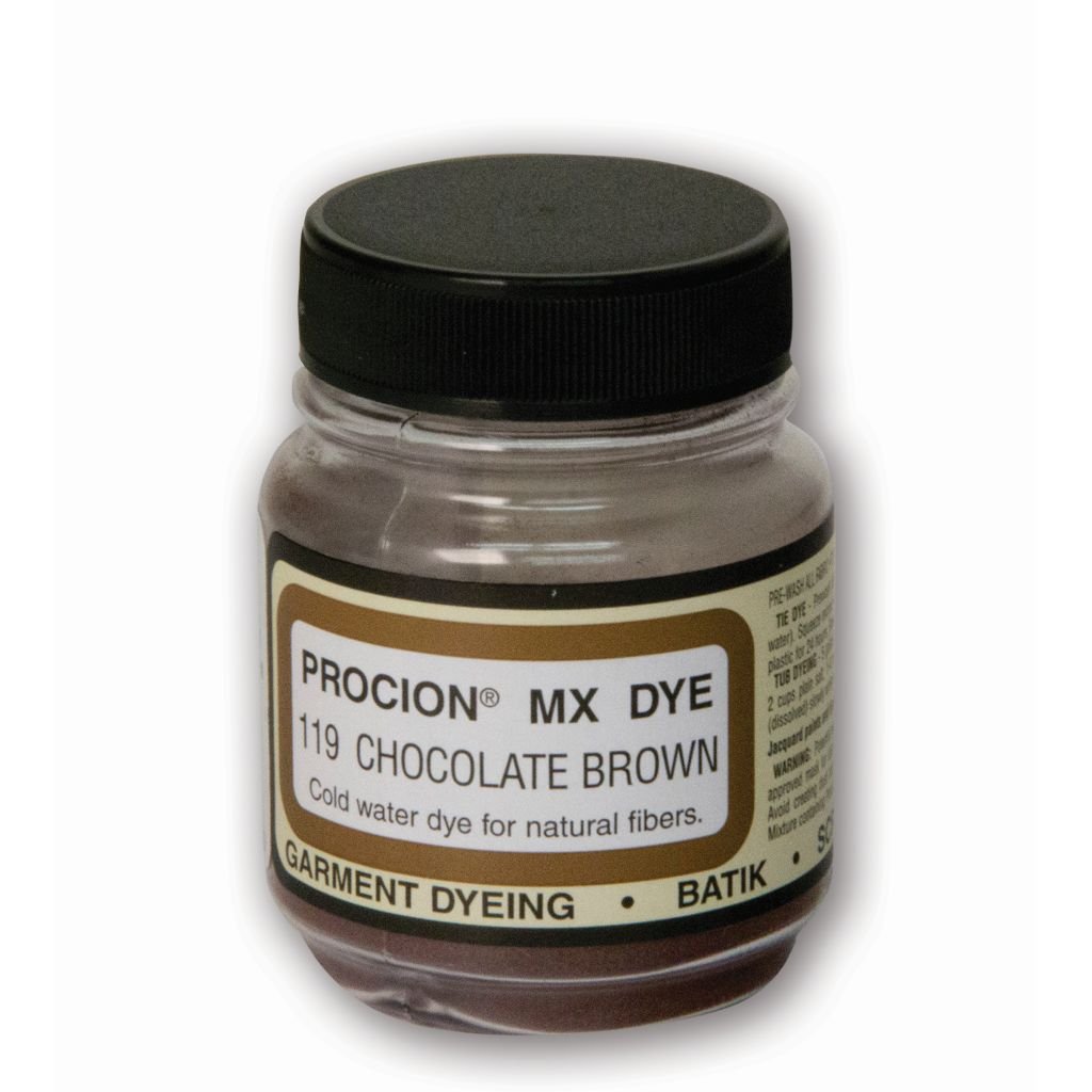 Jacquard Fabric Colours - Procion MX - Fiber Reactive Cold Water Dyes - 18.71 GM (2/3 Oz) Bottle - Chocolate Brown (119)