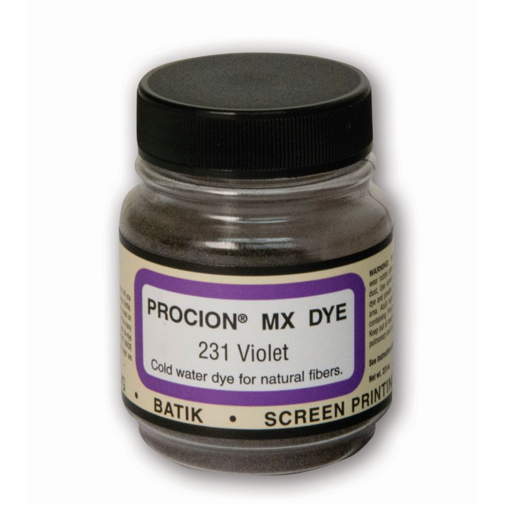 Jacquard Fabric Colours - Procion MX - Fiber Reactive Cold Water Dyes - 18.71 GM (2/3 Oz) Bottle - Violet (231)