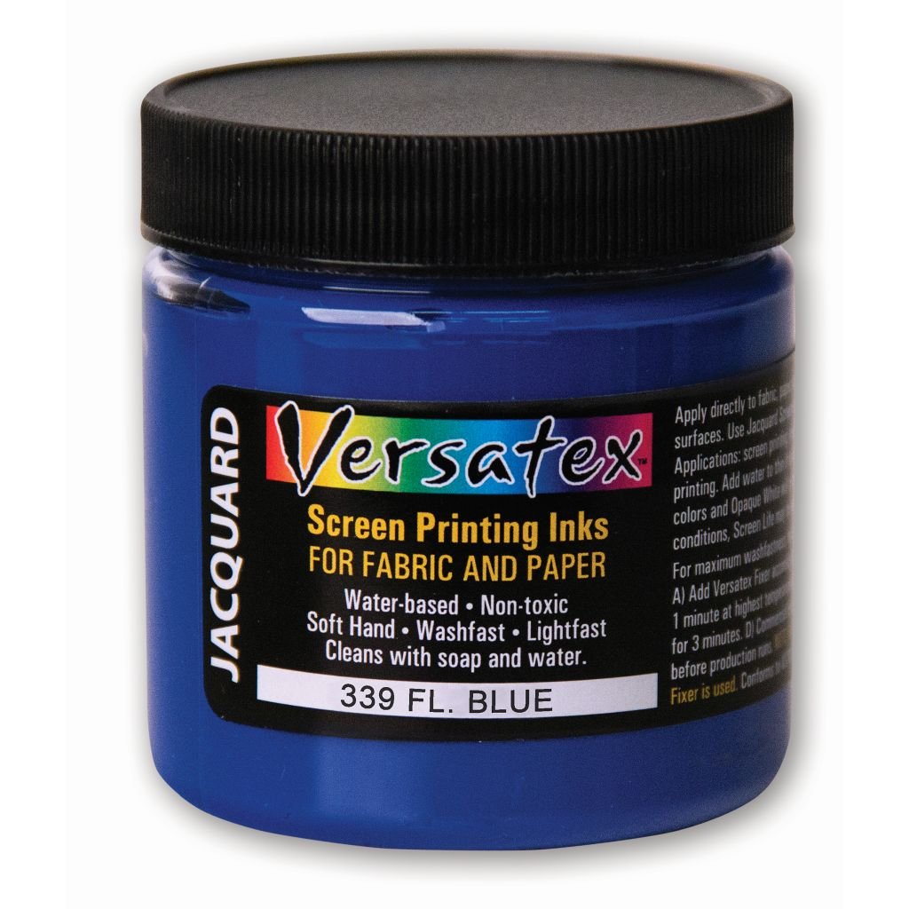 Jacquard Versatex Screen Printing Ink - 4 Oz (118.29 ML) Jar - Fluorescent Blue (339)