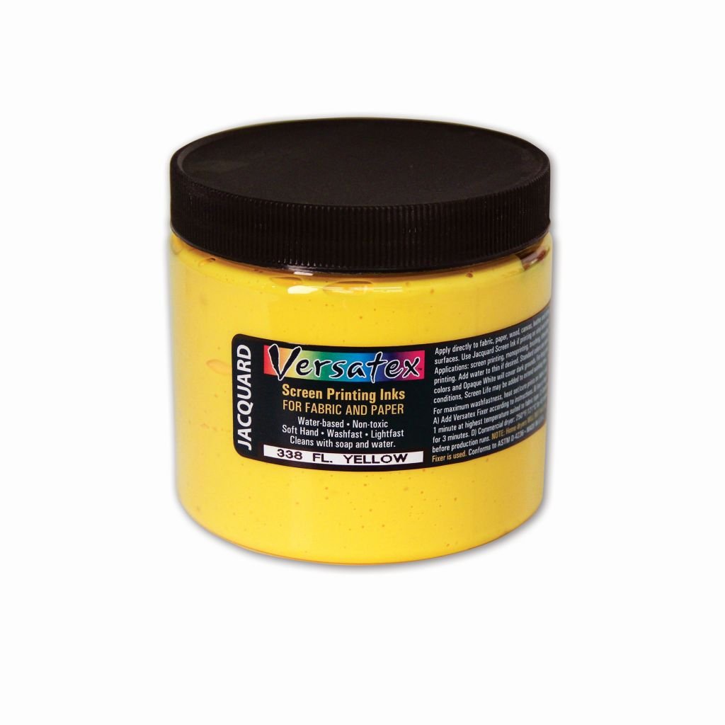 Jacquard Versatex Screen Printing Ink - 16 Oz (473.18 ML) Jar - Fluorescent Yellow (338)