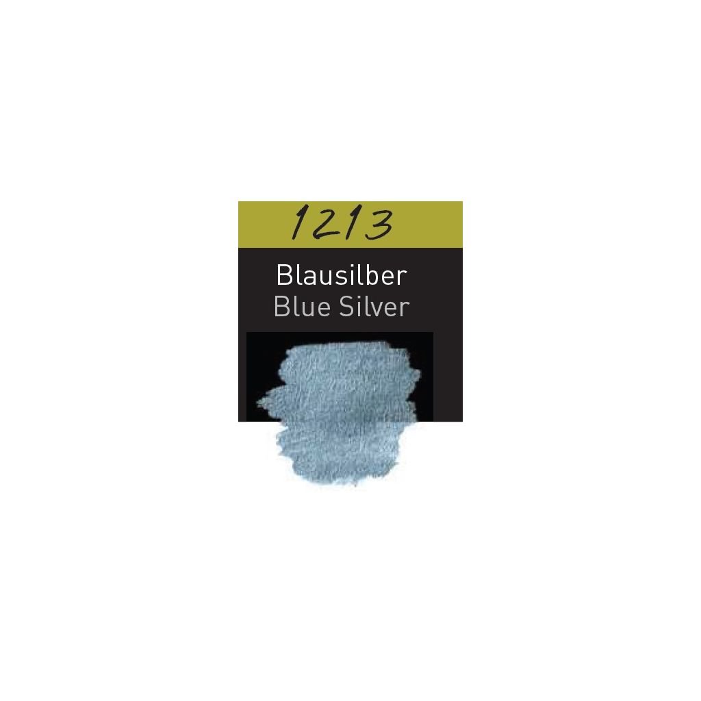 FineTec Mica Based Pearlescent Watercolour - Opaque - Professional Quality - Blue Silver - 30 mm x 22 mm Rectangular Pan