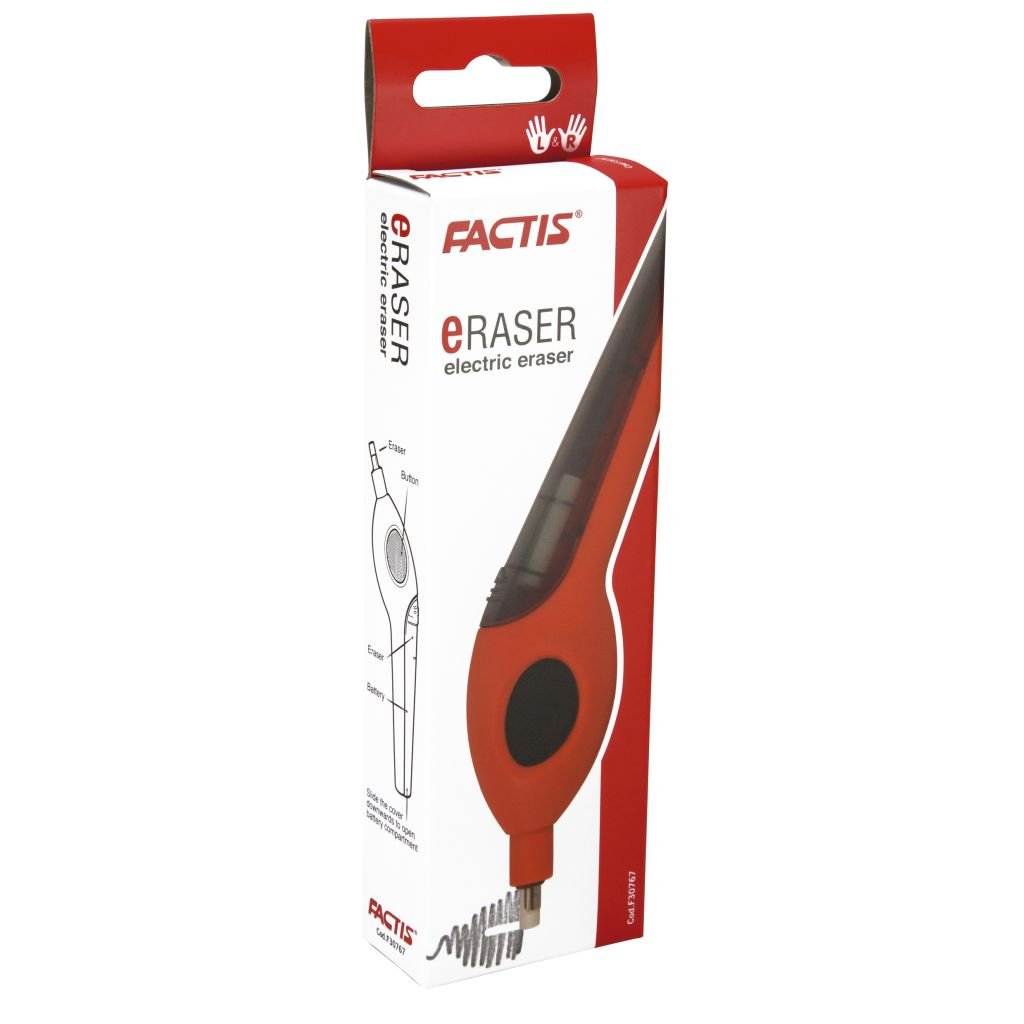 Factis Electric Eraser - With Soft + Abrasive Eraser Refills