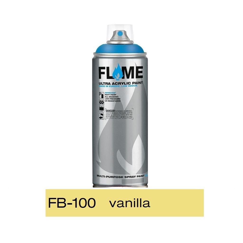 Flame Blue Low Pressure Acrylic Spray Paint 400 ML - Vanilla