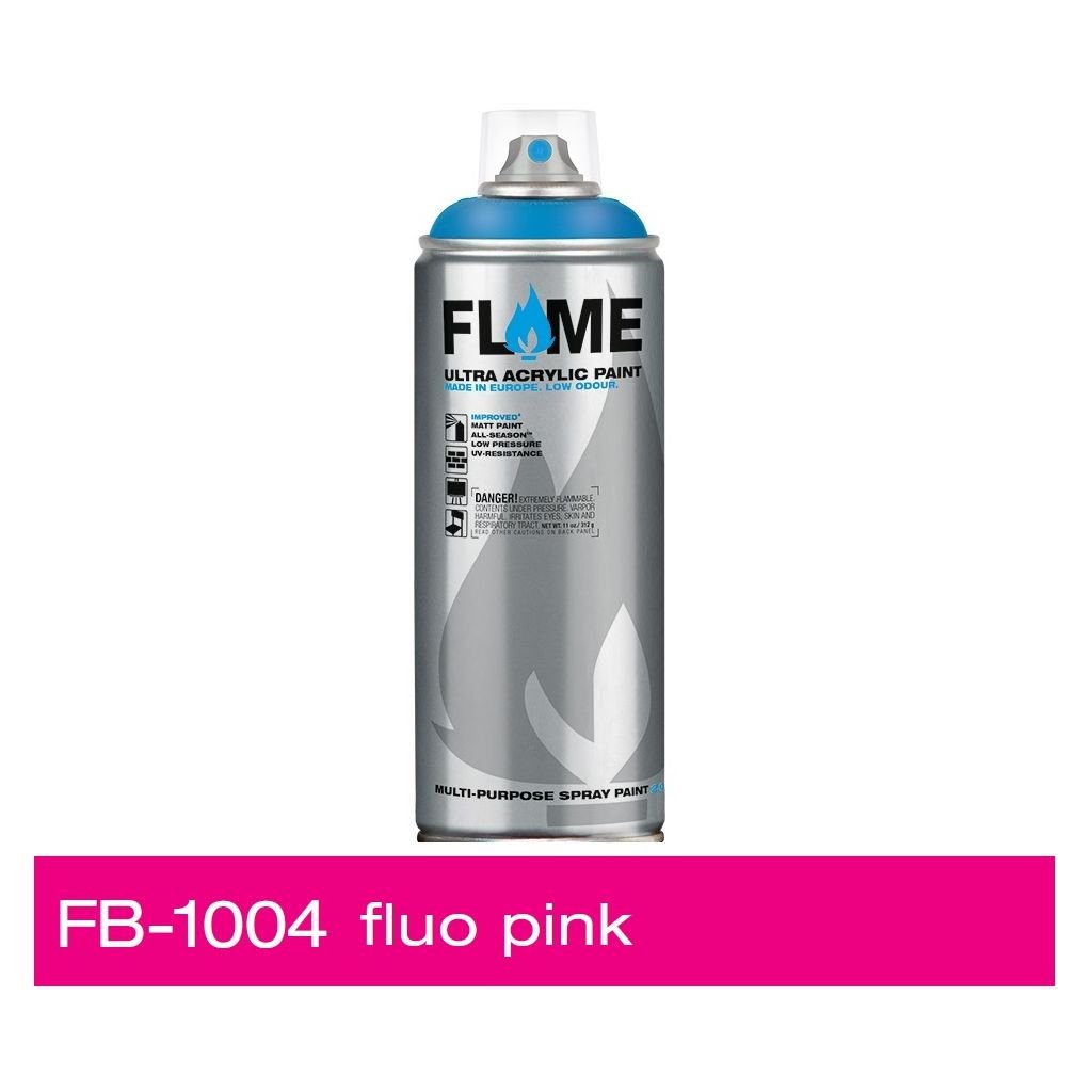 Flame Blue Low Pressure Acrylic Spray Paint 400 ML - Fluorescent Pink