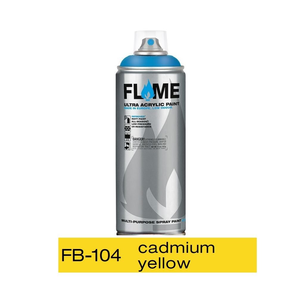Flame Blue Low Pressure Acrylic Spray Paint 400 ML - Cadmium Yellow