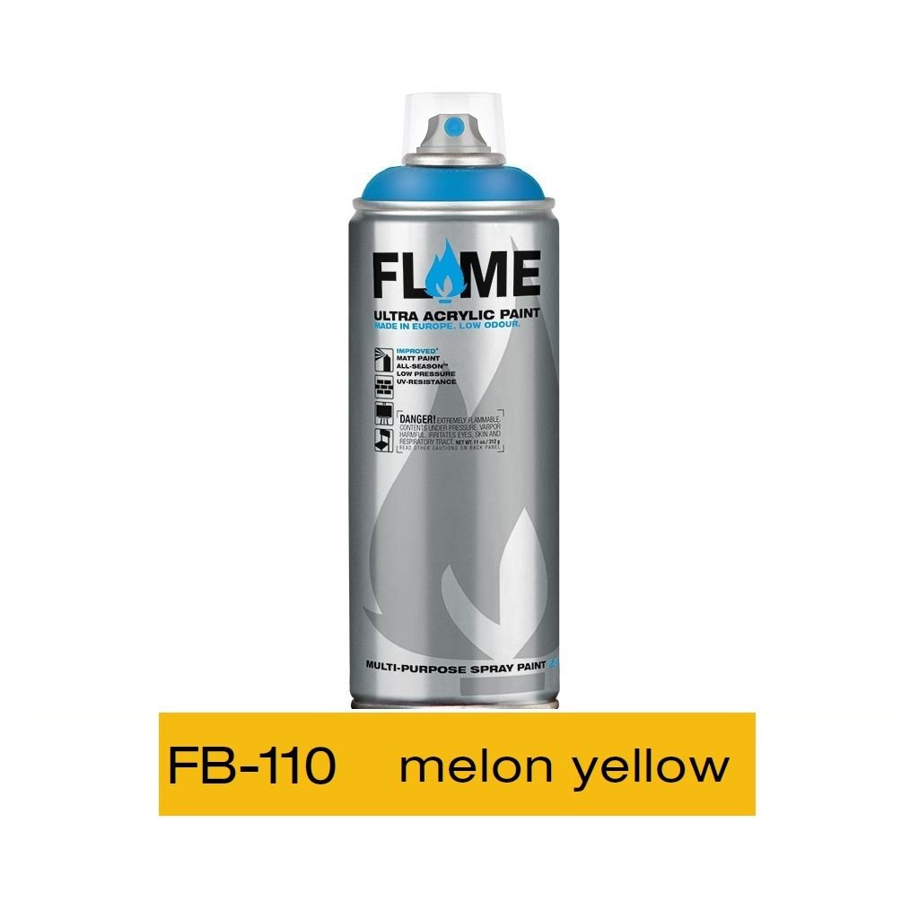 Flame Blue Low Pressure Acrylic Spray Paint 400 ML - Melon Yellow