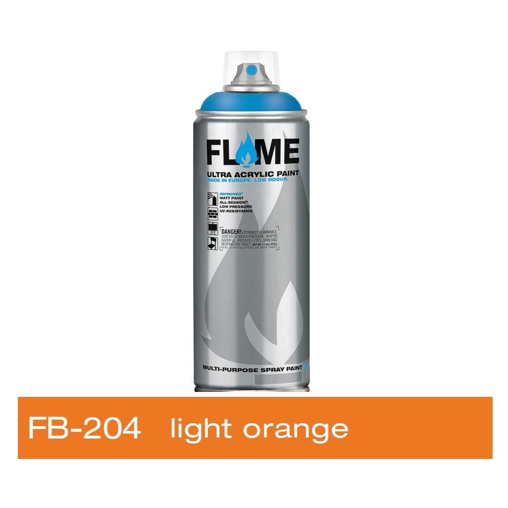 Flame Blue Low Pressure Acrylic Spray Paint 400 ML - Light Orange