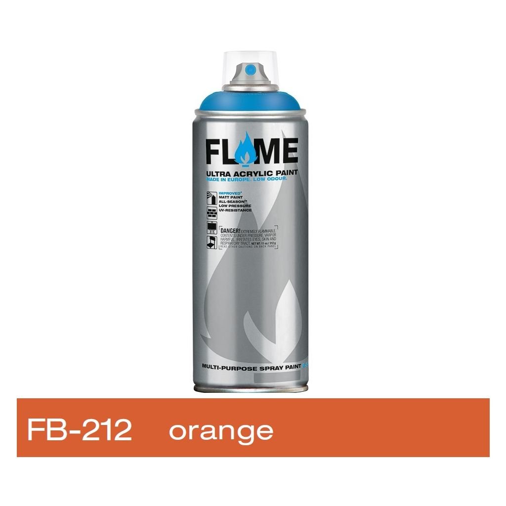 Flame Blue Low Pressure Acrylic Spray Paint 400 ML - Orange
