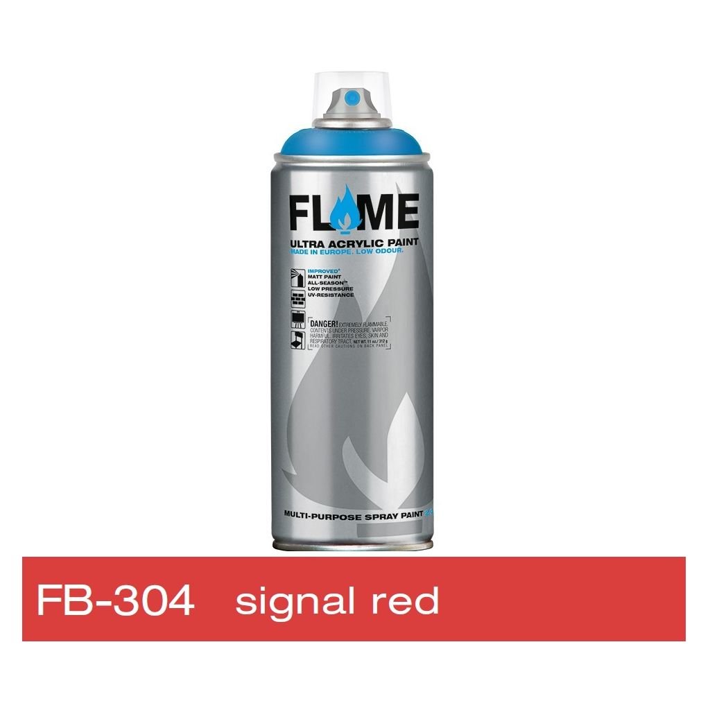 Flame Blue Low Pressure Acrylic Spray Paint 400 ML - Signal Red