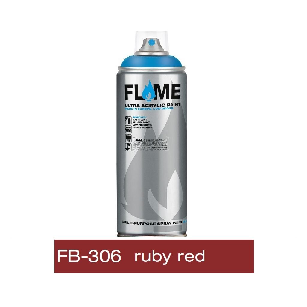 Flame Blue Low Pressure Acrylic Spray Paint 400 ML - Ruby Red