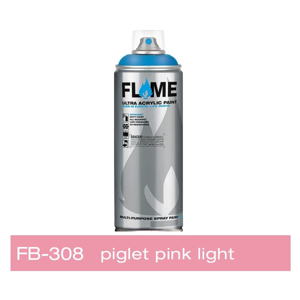 Flame Blue Low Pressure Acrylic Spray Paint 400 ML - Piglet Pink Light