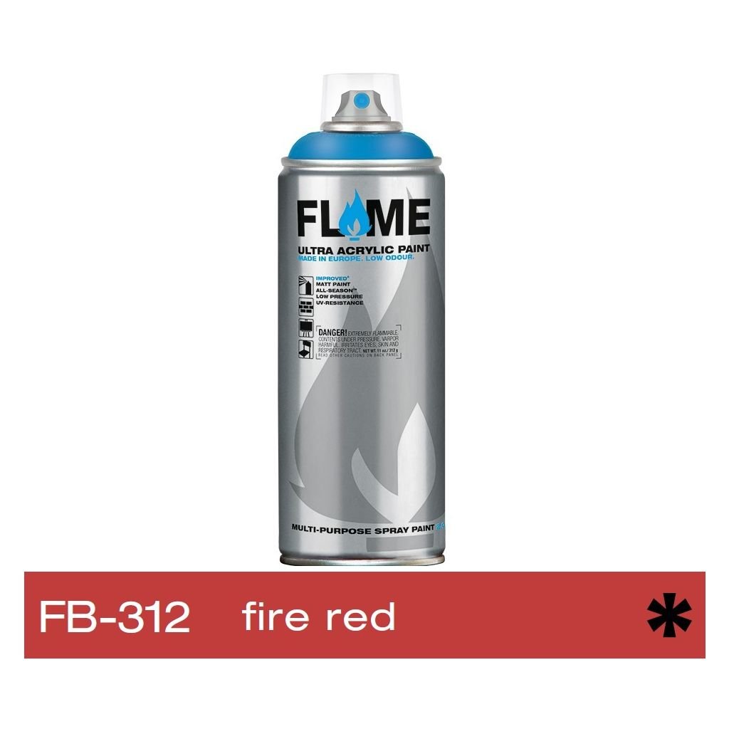 Flame Blue Low Pressure Acrylic Spray Paint 400 ML - Fire Red