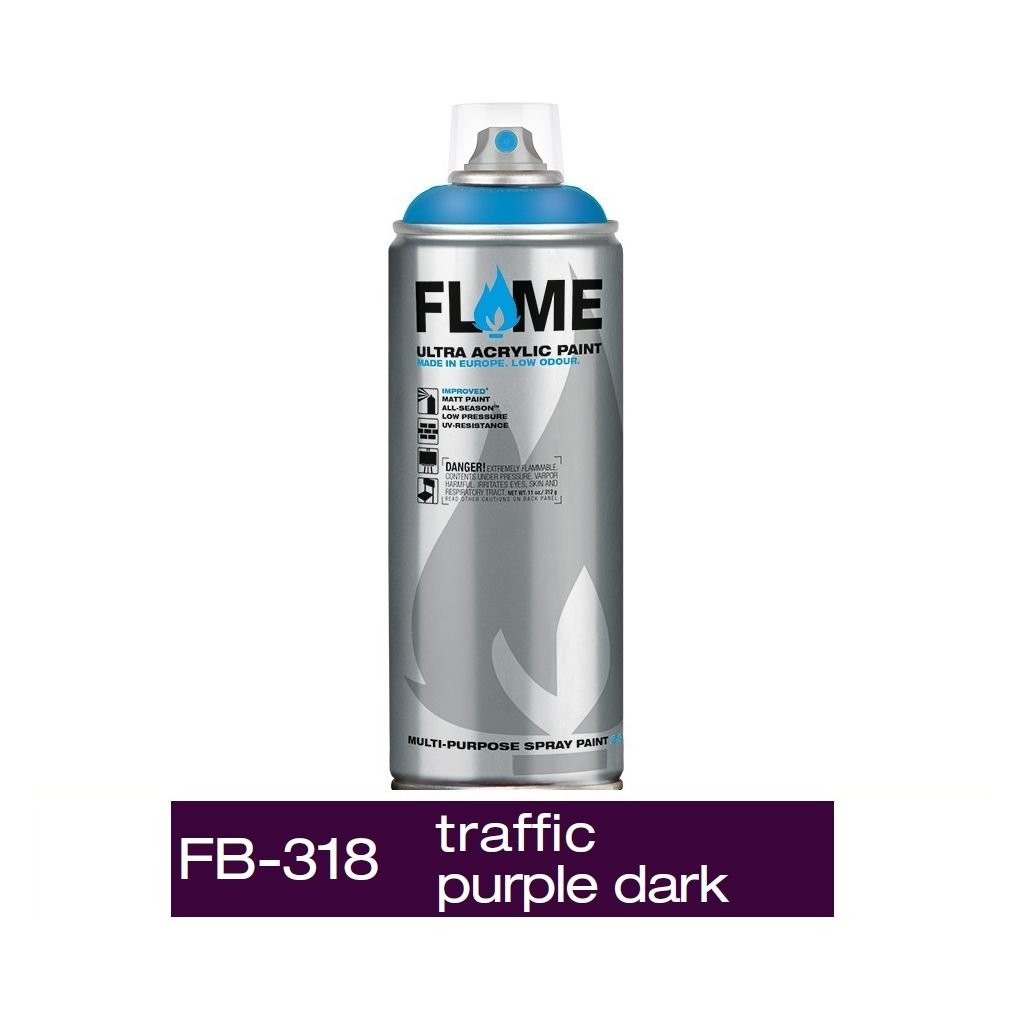 Flame Blue Low Pressure Acrylic Spray Paint 400 ML - Traffic purple dark