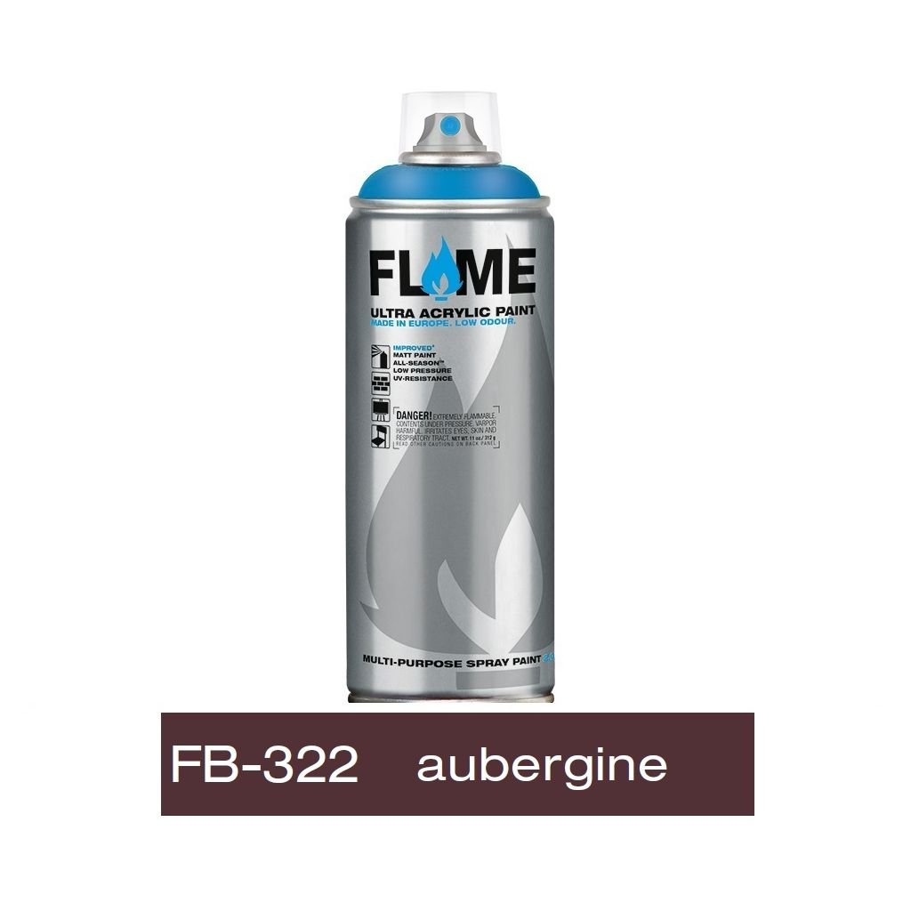Flame Blue Low Pressure Acrylic Spray Paint 400 ML - Aubergine