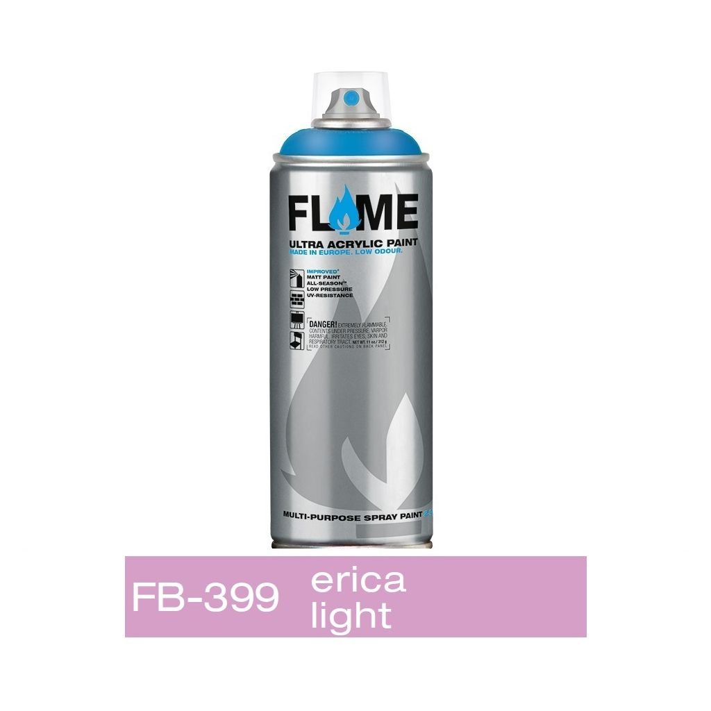 Flame Blue Low Pressure Acrylic Spray Paint 400 ML - Erica Light
