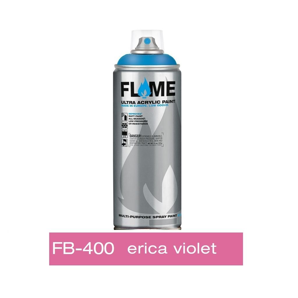 Flame Blue Low Pressure Acrylic Spray Paint 400 ML - Erica Violet