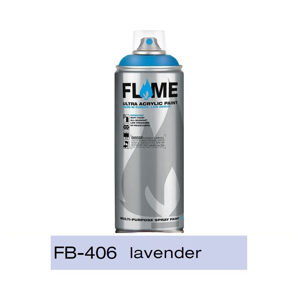 Flame Blue Low Pressure Acrylic Spray Paint 400 ML - Lavender