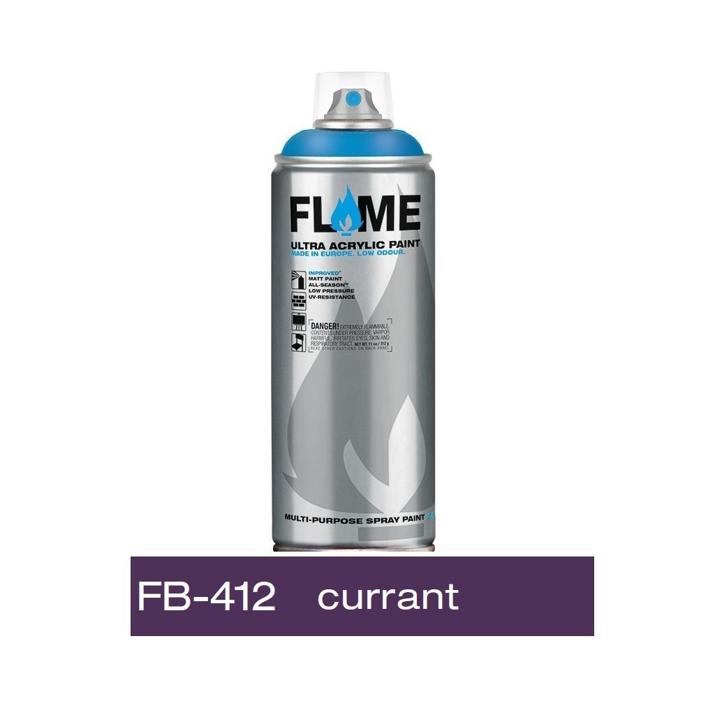 Flame Blue Low Pressure Acrylic Spray Paint 400 ML - Currant