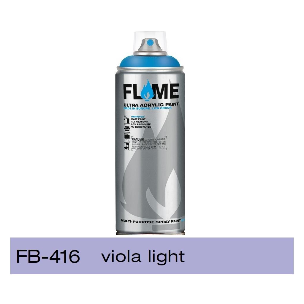 Flame Blue Low Pressure Acrylic Spray Paint 400 ML - Viola Light