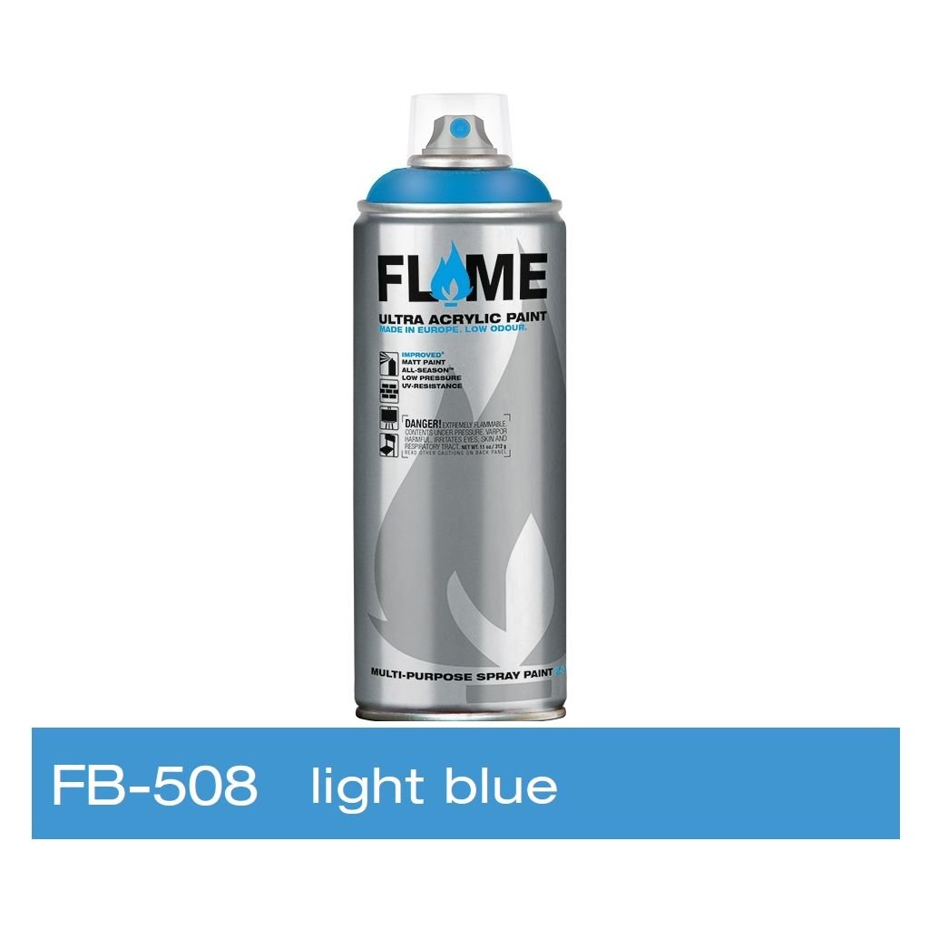 Flame Blue Low Pressure Acrylic Spray Paint 400 ML - Light Blue