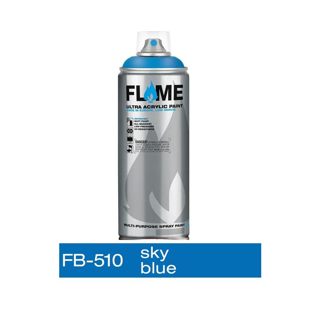 Flame Blue Low Pressure Acrylic Spray Paint 400 ML - Sky Blue