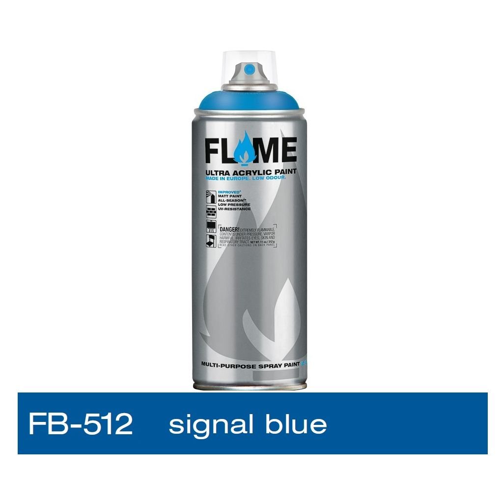 Flame Blue Low Pressure Acrylic Spray Paint 400 ML - Signal Blue
