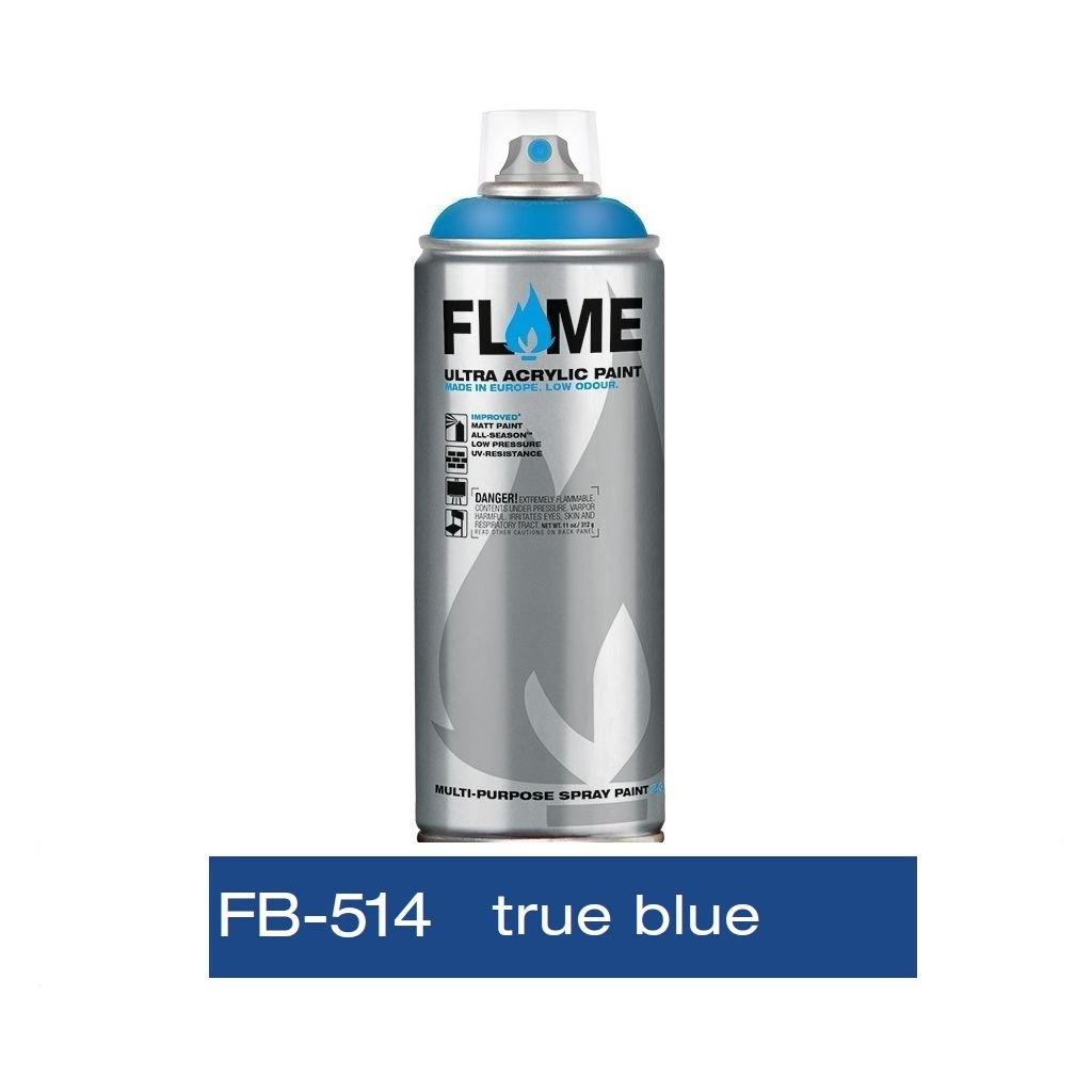 Flame Blue Low Pressure Acrylic Spray Paint 400 ML - True Blue