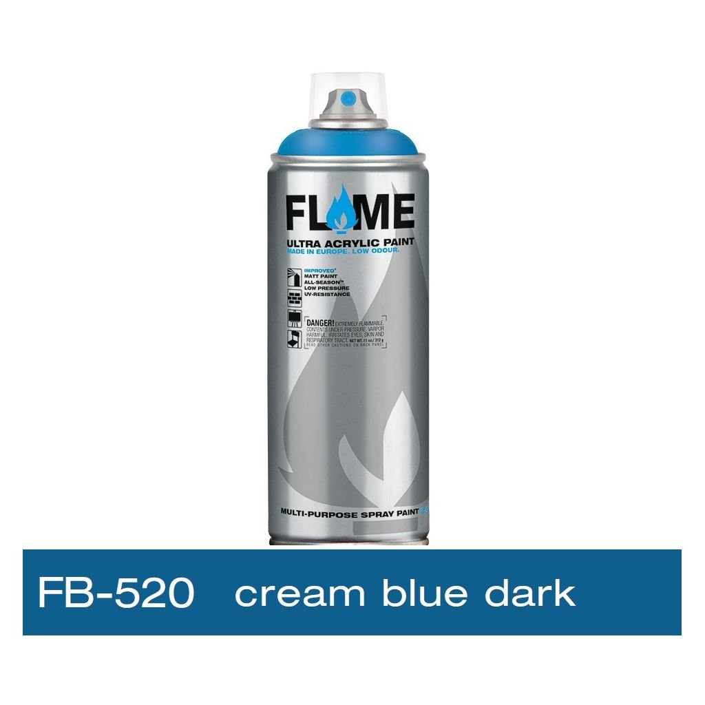Flame Blue Low Pressure Acrylic Spray Paint 400 ML - Cream Blue Dark