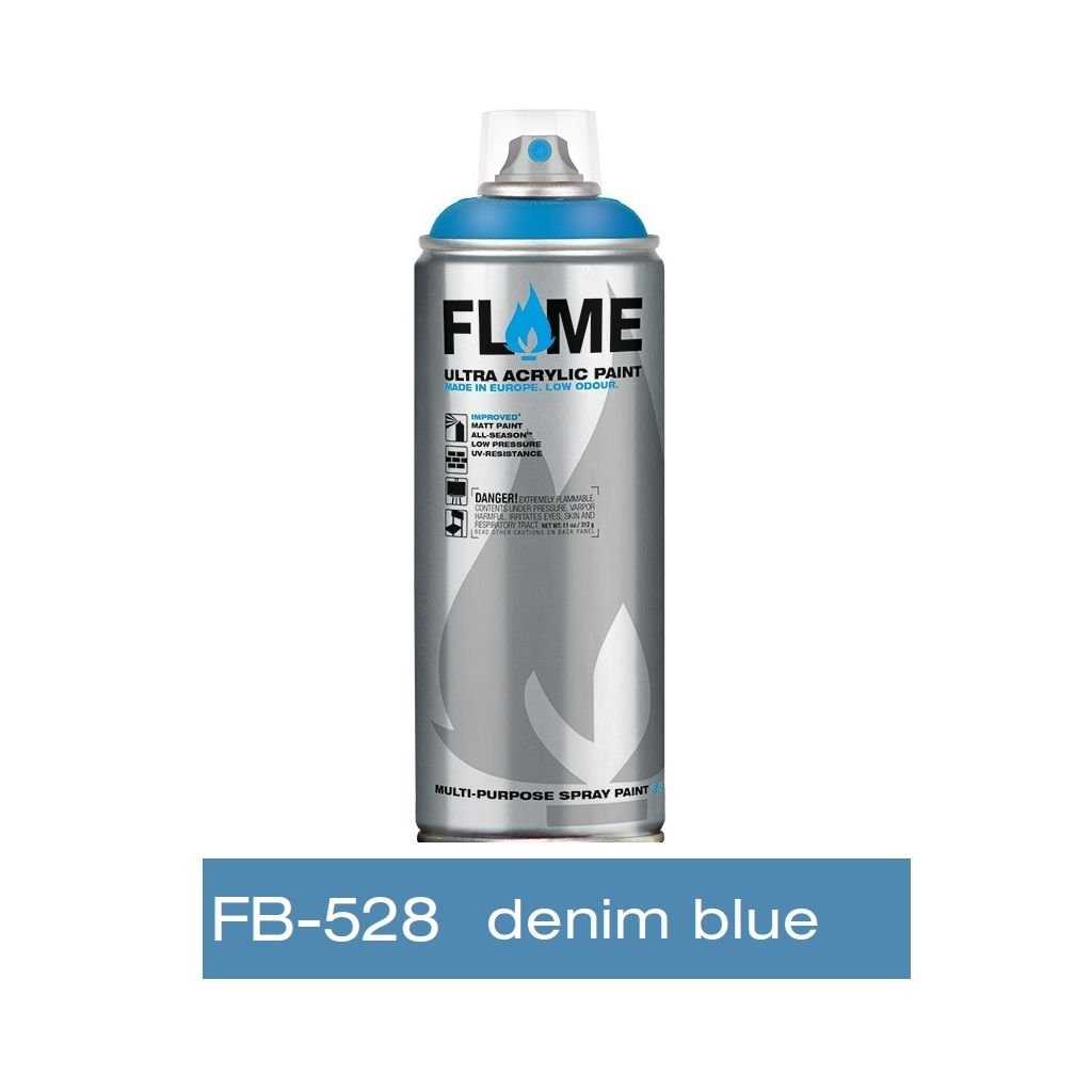 Flame Blue Low Pressure Acrylic Spray Paint 400 ML - Denim Blue