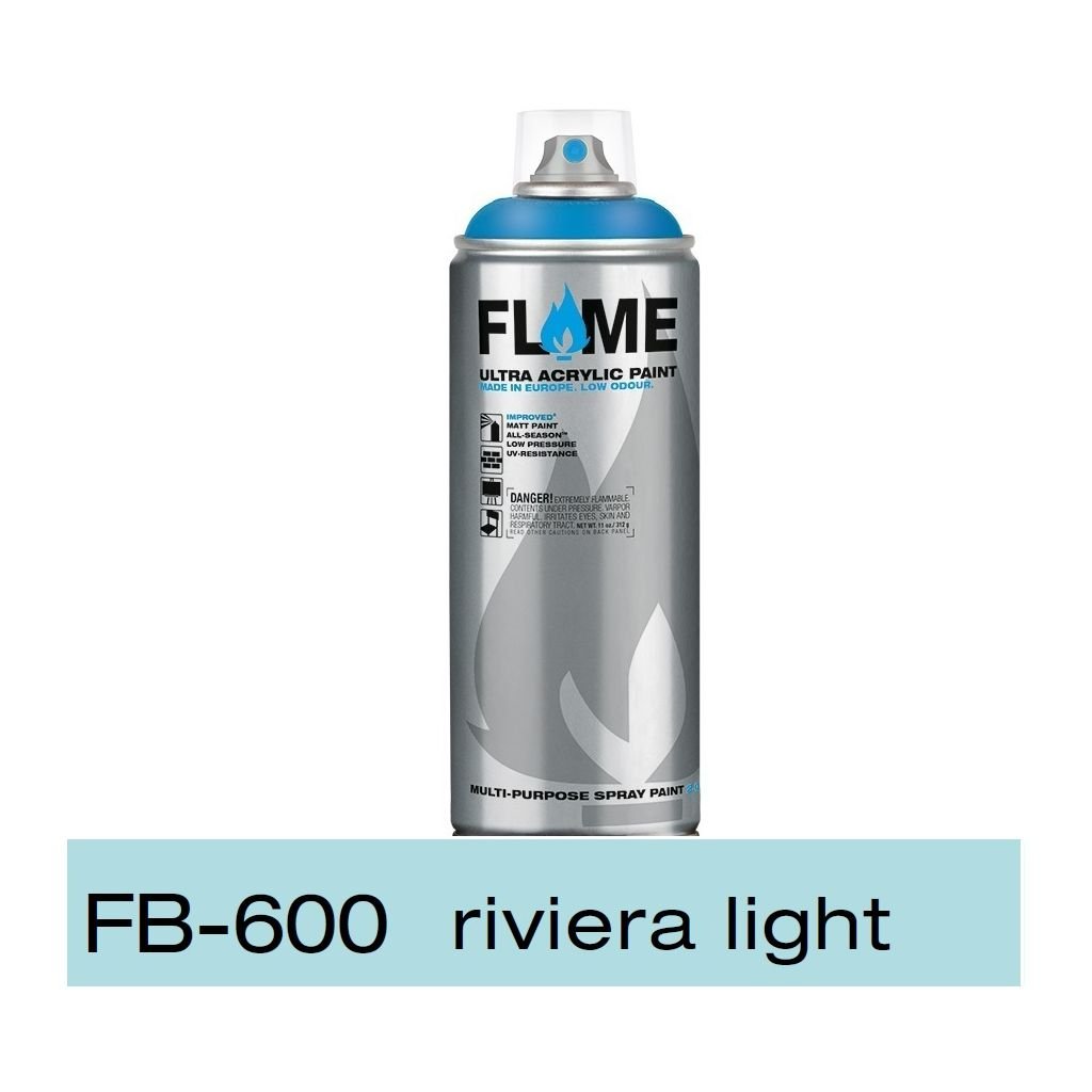 Flame Blue Low Pressure Acrylic Spray Paint 400 ML - Riviera Light