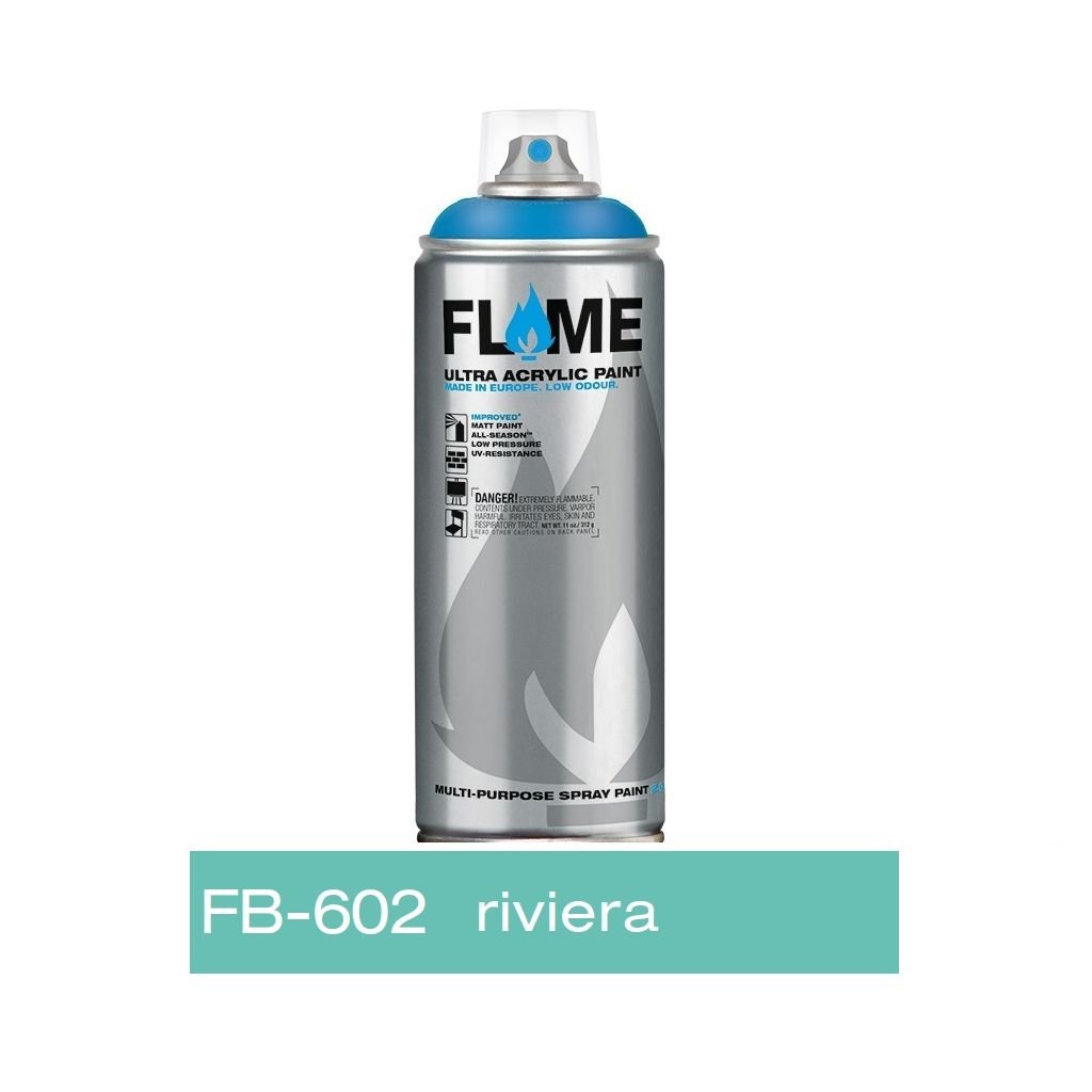 Flame Blue Low Pressure Acrylic Spray Paint 400 ML - Riviera