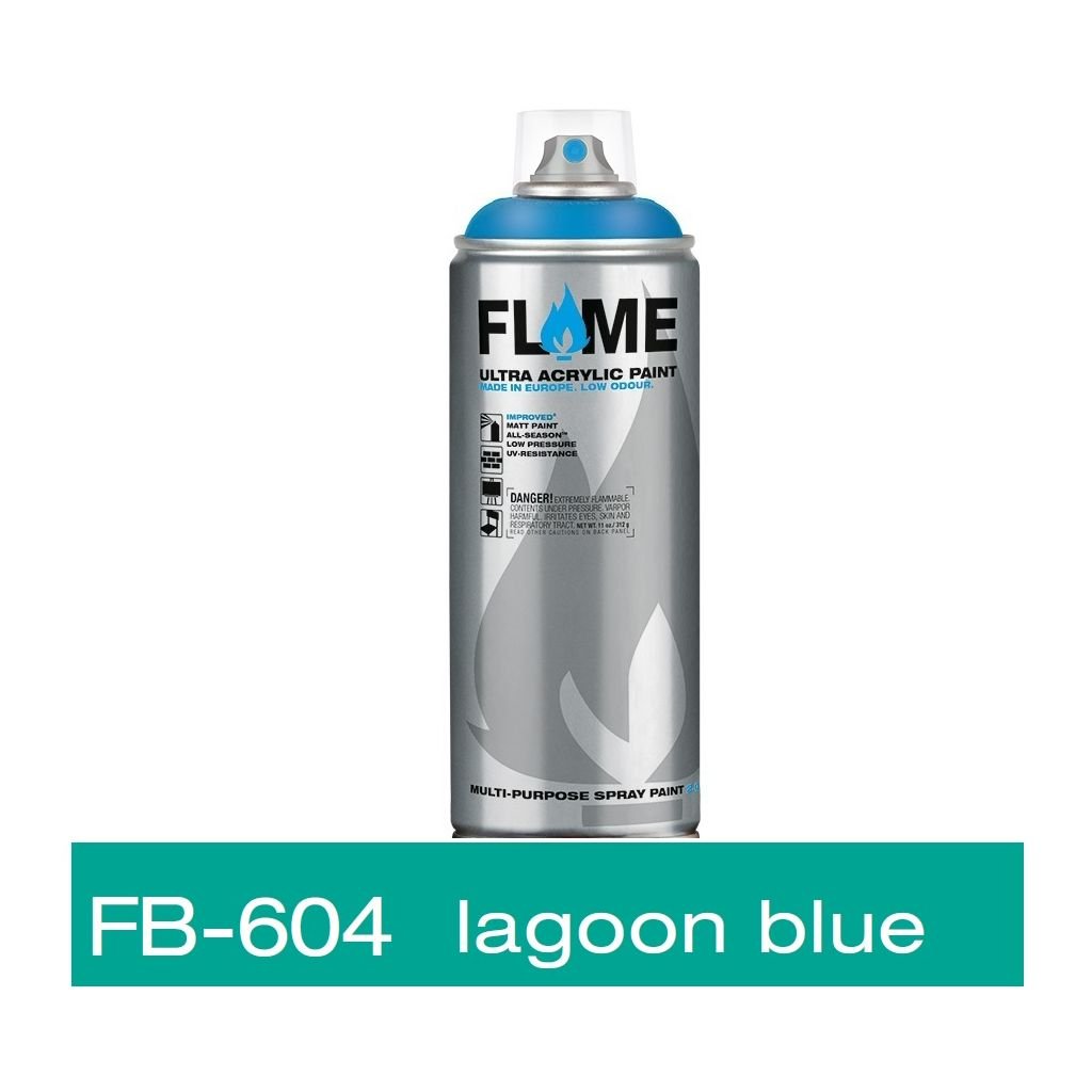 Flame Blue Low Pressure Acrylic Spray Paint 400 ML - Lagoon Blue