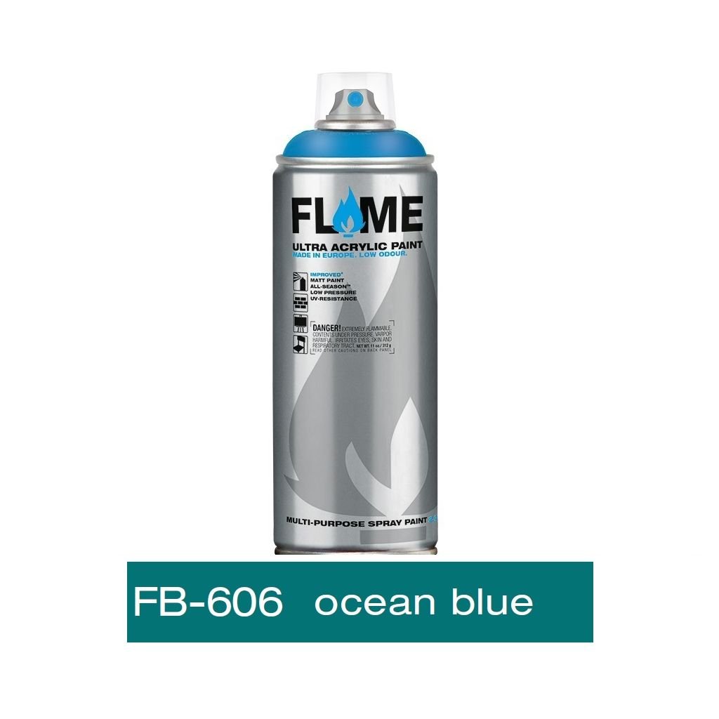 Flame Blue Low Pressure Acrylic Spray Paint 400 ML - Ocean Blue