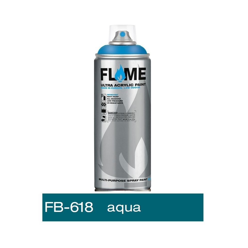 Flame Blue Low Pressure Acrylic Spray Paint 400 ML - Aqua