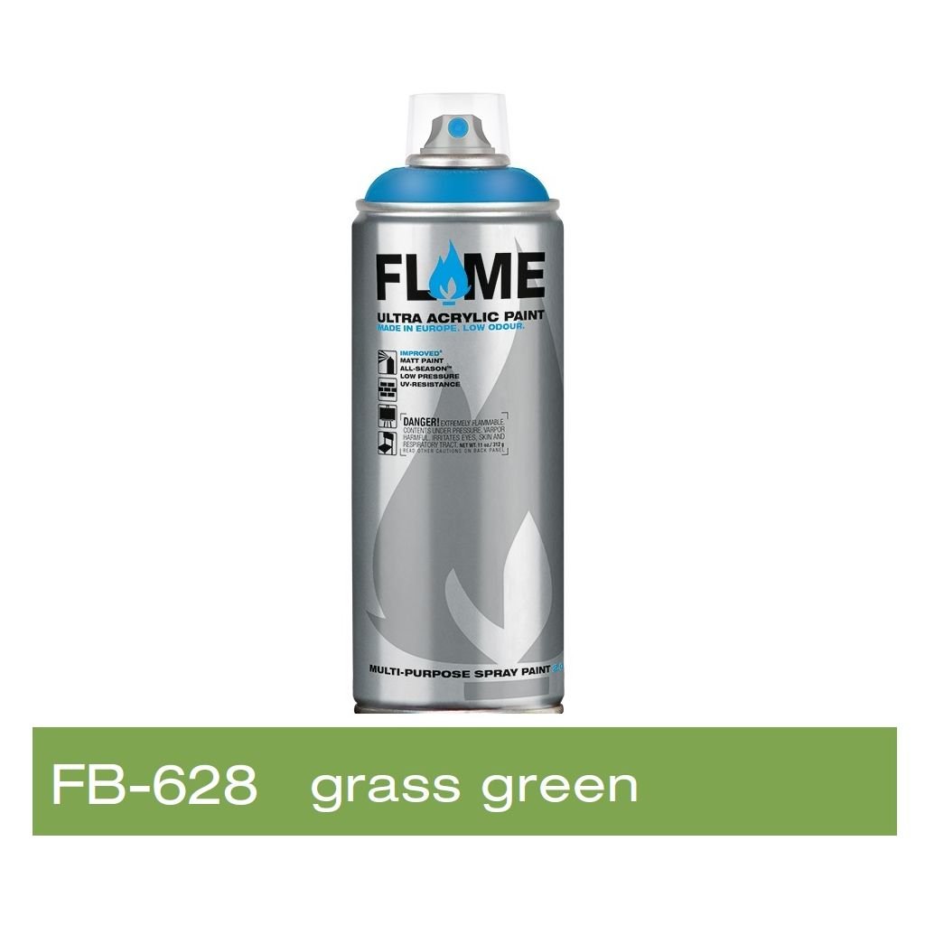 Flame Blue Low Pressure Acrylic Spray Paint 400 ML - Grass Green